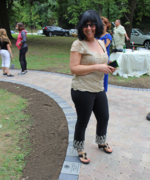 Walk fo Fame donor showing her brick